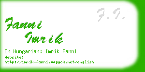 fanni imrik business card